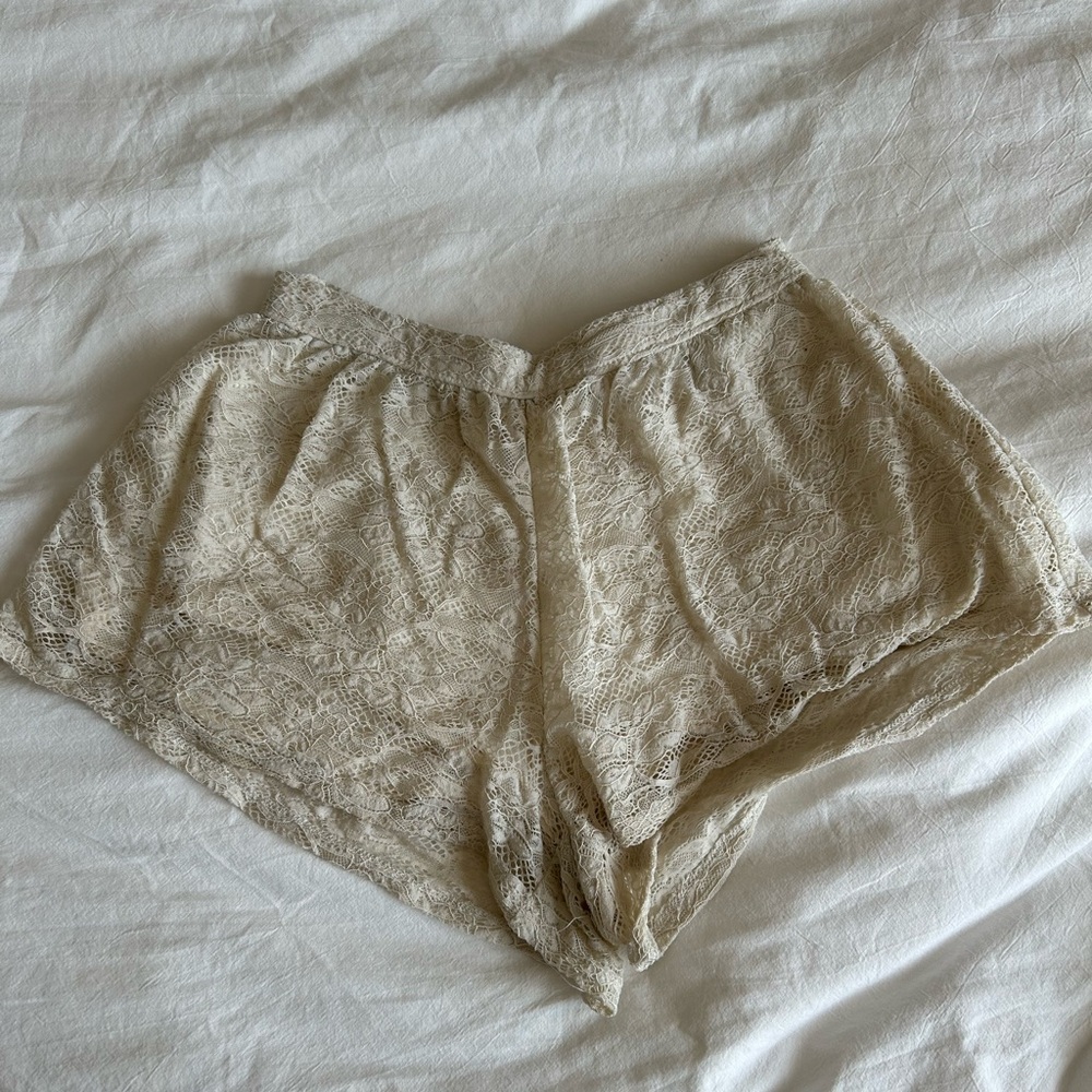 Hollister Cream Lace Pajama Shorts